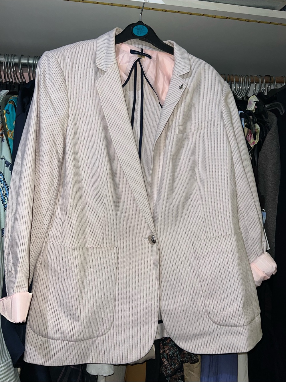 Tommy Hilfiger Light Pink Pinstripe Blazer